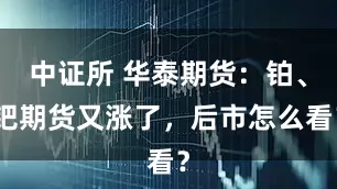 中证所 华泰期货：铂、钯期货又涨了，后市怎么看？